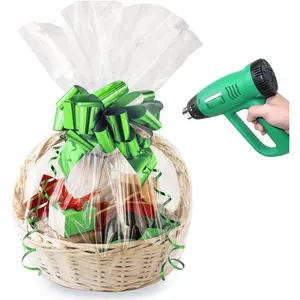 Shrink Wrap Basket Bags,20Pieces 18x22Inches Clear PVC Shrink Wrap Bags for  Basket