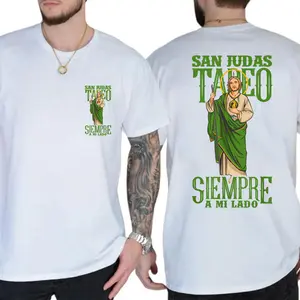 San Judas Tadeo Siempre A Mi Lado T-Shirt 2 Sides Print, Catholic Faith Tee, Patron Saint Shirt, Religious Graphic Tee, Devotional Apparel, Gift for Believers