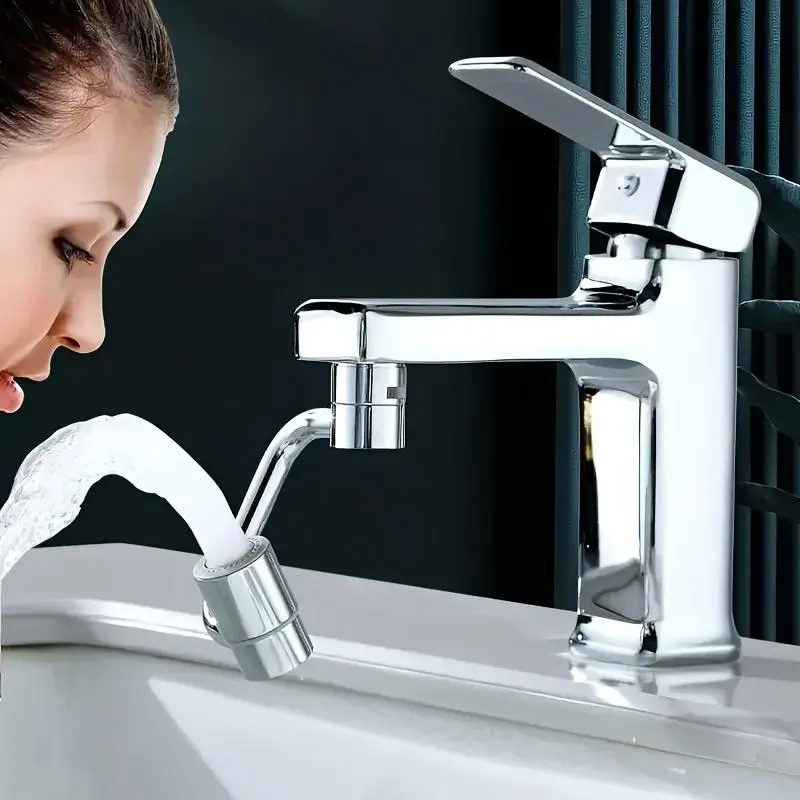 1PCS 1080 ° rotary stainless steel faucet extension universal/sprayable dual spray pattern bathroom sink fitting with adapter