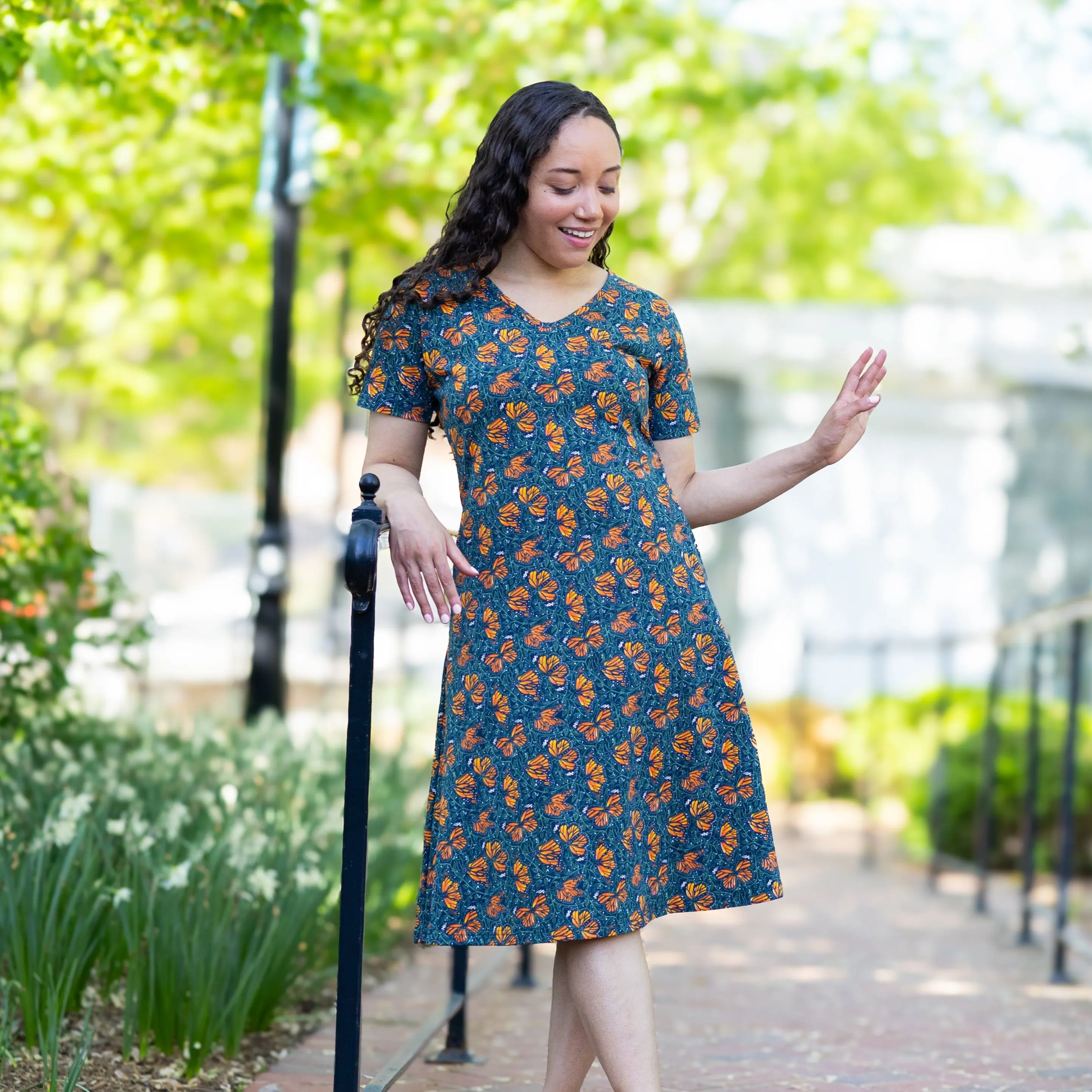 Monarch Butterflies A-Line Dress with Pockets