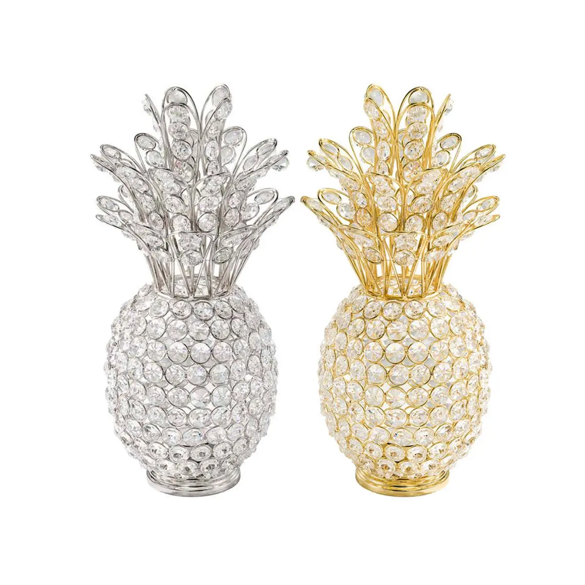 HomeRoots 354782 Gold Pina Cristal Pineapple Tabletop Decor, 6x6x12.5 in, Room Decor Statue Figurine for Home Supplies