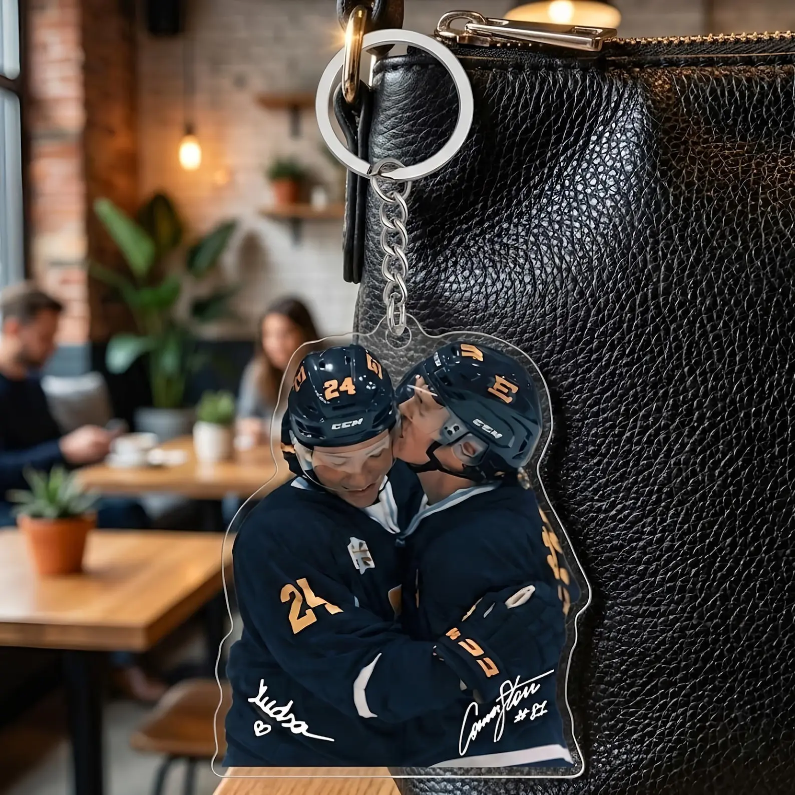 Heated Rivalry Hollanov Inspired Acrylic Keychains Bag Charms, Romantic Kissing H0ck3y, Team Rozano Keychain