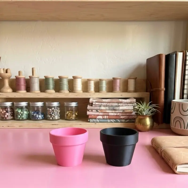 Set of 2 Mini Succulent Pots – 3D Printed Small Plant Planters for Desk Decor