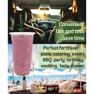 32oz Clear Plastic Cups with Lids Straws 25 Pack Disposable Cold Drink Cups for Iced Coffee Smoothies Milkshakes Party Supplies  SetLumièreNoire16C28ChicLadyHub