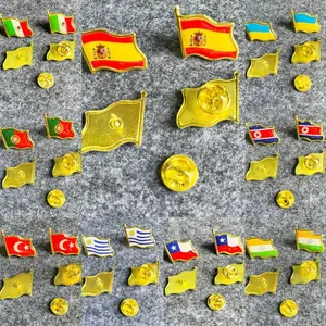 Worldwide Flag Lapel Pins Set, Wave Glue Badge Brooches, Alloy Medal Pin Badges, Resin Material, Ideal for Celebrations & Casual Decor
