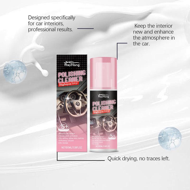 Car Interior Detailing & Polishing Agent, Interior Car Cleaner, 5 Counts Effective Care Solution Agent for Rubber & Faux Leather Surfaces, Multi-Purpose Cleaning Tool