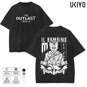 The Outlast Trials Il Bambino Franco Barbi Graphic Tee | Vintage Mineral Washed Oversized T-Shirt | Project Lupara Heavyweight Cotton Retro Menswear Streetwear Top
