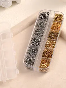 1000pcs Box 304 Stainless Steel 18k Gold Plated Jewelry Making Kit, Multi-Style DIY Pendant Accessories, Handmade Materials for Women