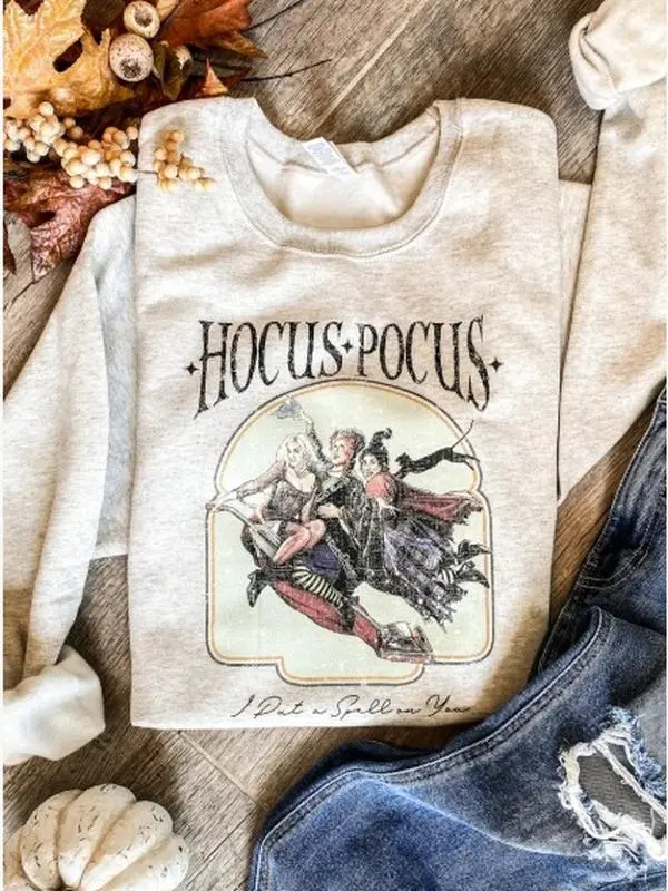 Hocus Pocus Sweatshirt, Halloween Crewneck, Sanderson Sisters Sweatshirt, Spooky Season Pullover, Witch Halloween Movie Shirt unisex