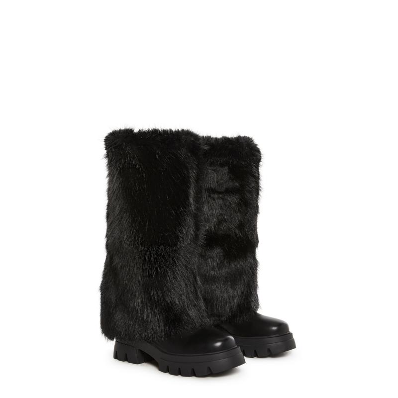 Ahsoka Foldover Flat Boots - Black