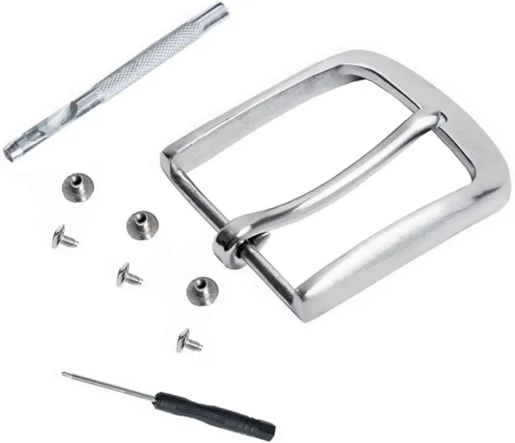 Belt Buckle Stainless Steel Heavy Duty Single Prong 1.5"(40mm) Replacement Buckle Silver