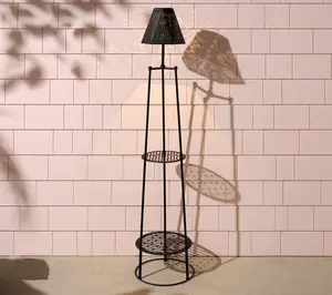 Garden Reflections Outdoor Solar Floor Lamp Plant Stand