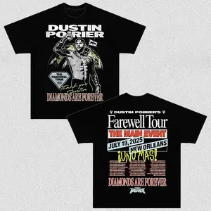 UFC Dustin Poirier The Farewell Tour 2025 T-Shirt Dustin Poirier Tee Ultimate Fighting Championship Graphic Tee for UFC & Sports Fans Short Sleeve Crew Neck Retro Soft Cotton MMA Shirt Perfect Gift for UFC Fans MMA Fans American Made Fightwear