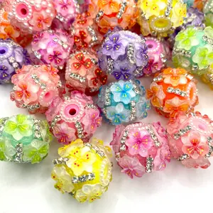 5pcs A Rainbow Rooted in Soil Fancy Beads - Flower Shape Jewelry Making Bead DIY Supplies Beaded Bracelets