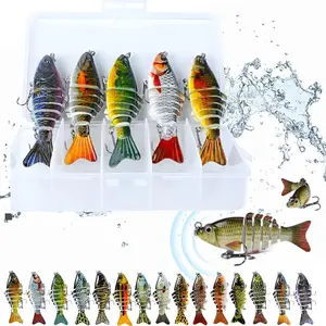 Bionic Swimming Bait, Bionic Fishing Lures That Swim by Itself, 3D Lifelike Bionic Swimming Lure, Robotic Jointed Fishing Lure with Fish Hooks Freshwater Saltwater