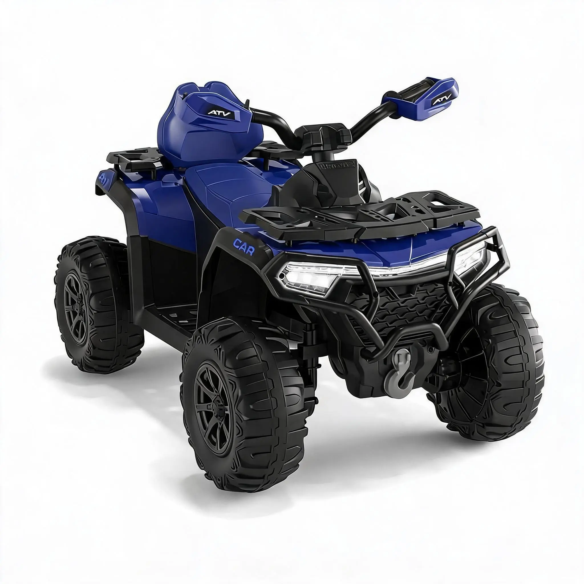 12V Kids Ride on ATV, 4 Wheeler Electric Vehicle for Kids 3-8 Years, Battery Powered Ride on Toy with LED Lights, Music, Emergency Brake
