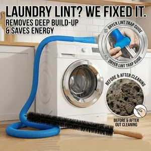 2 Pieces Dryer Vent Cleaner Kit Compatible with All Vacuum Cleaner, Dryer Lint Brush and Vacuum Hose Attachment with Stretch Universal Connector, Quickly Lint Remover