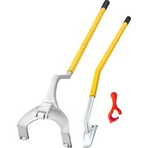Vevor Steel Tire Mount Demount Tool 22.5" to 24.5" Semi Tire Changing Tool with Extra Bead Keeper, Tubeless Truck Bead Breaker Manual Tire Changing Tools for Car Repairing (Yellow)