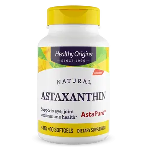 Healthy Origins - Astaxanthin (Complex) 4mg  Dietary Supplement Supports Eye Joint & Immune Health - 2 Sizes