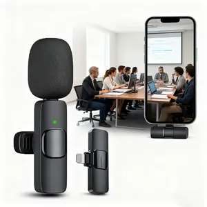 TikTok 2-Pack Professional Wireless Lavalier Lapel Microphones for iPhone & iPad – Cordless Omnidirectional Condenser Mics for Vlogging, Interviews, Videos, Podcasts, Wireless Audio Receivers for Live Streaming – Smartphone Accessories