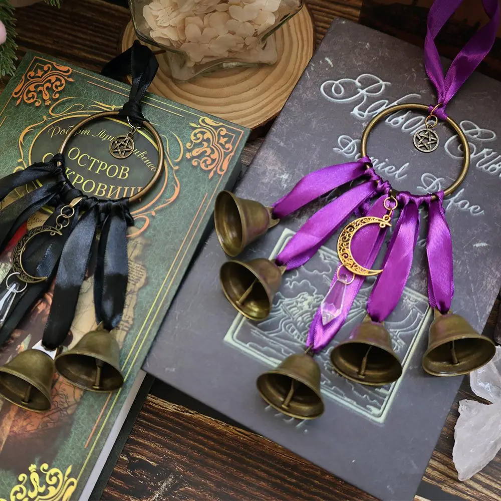 Witch Crystal Windchime - Decorative Home Supplies, Durable Door Handle Bell, Unique Hanging Decor for Halloween, Thanksgiving, Ideal Gift for Loved Ones