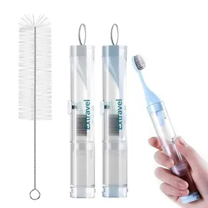 Extravel Extravelbrushgo Travel Toothbrush with Built-in Toothpaste Tube Portable & Compact Design for On-the-Go Oral Care