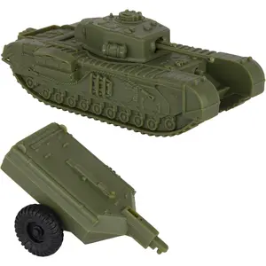 BMC CTS WW2 British Churchill Crocodile Tank - OD Green 1:38 Plastic Army Vehicle