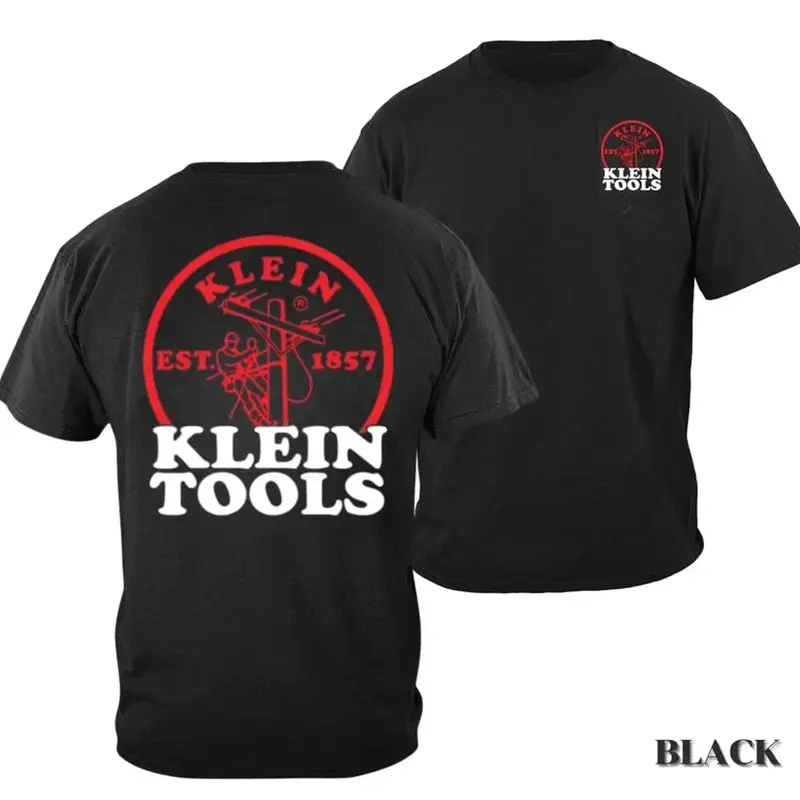 Klein Tools Lineman Graphic Tee (Viral) Est. 1857 Logo Shirt 180g 100% Cotton Utility Workwear T-Shirt Blue Collar Electrical Worker Streetwear Unisex Casual Short Sleeve Gift for Linemen Men Women TikTok Shop Deals