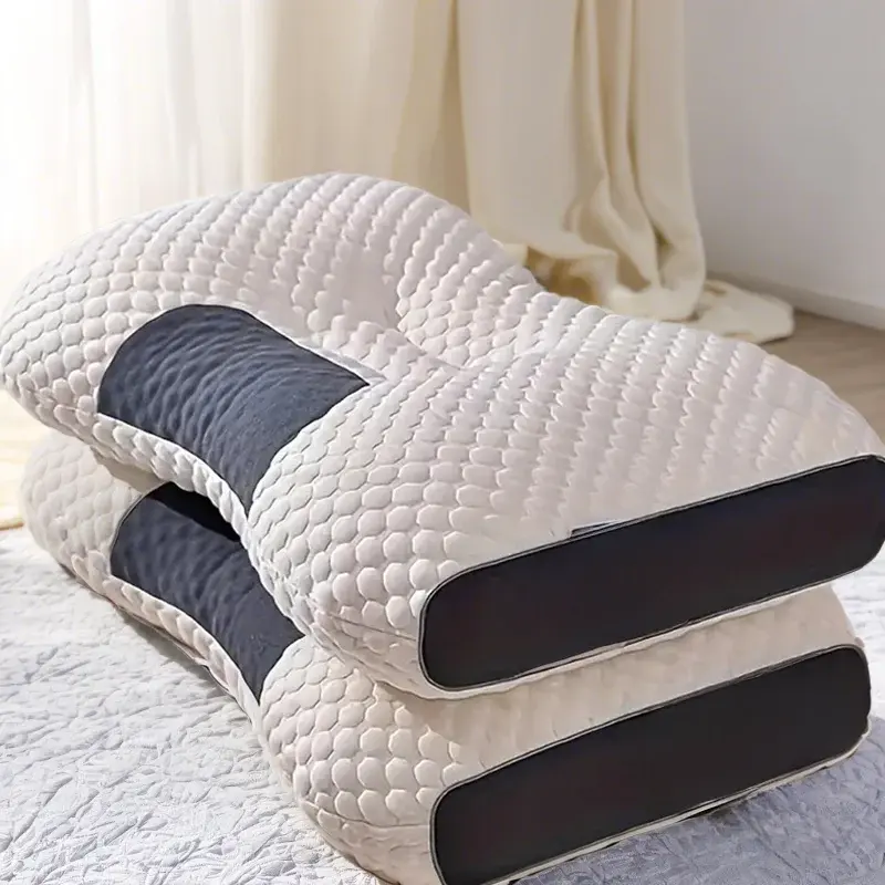 Ergonomic Neck Support Pillow – Soft Adjustable Contour Cushion with Breathable Knit Cover