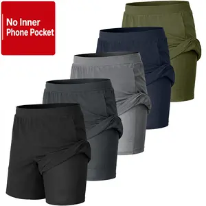 Men's 5-Pack 2-in-1 Stretch Active Quick-Dry Outdoor Sports Shorts with Liner