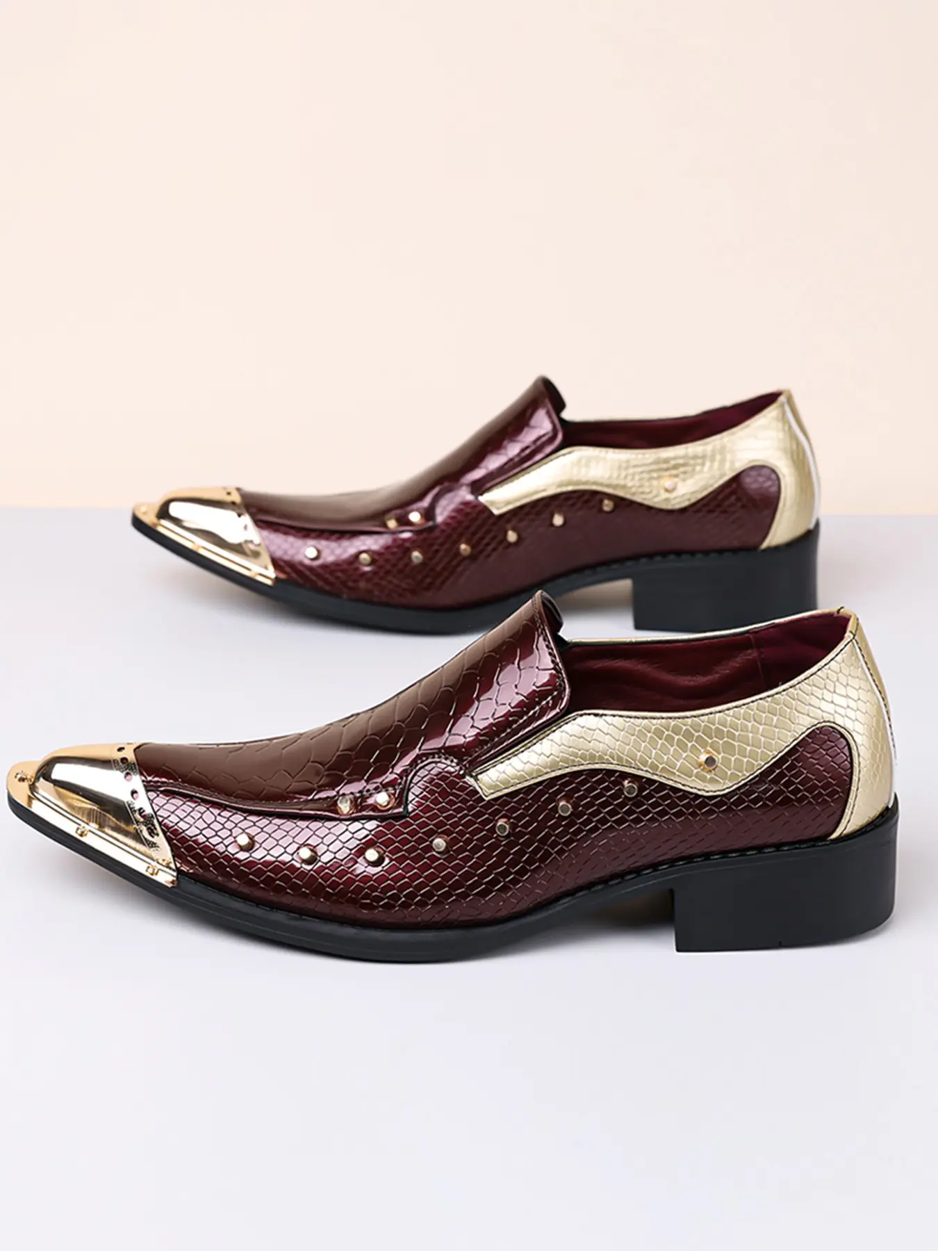 Men's Casual Business Shoes, Large Size Chelsea Boots, Slip-On Oxford, Fashion British Style Pointed Toe, PU Leather Footwear, Rubber Sole, Comfortable and Professional, Office, British Style Footwear