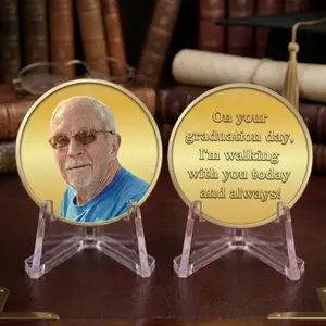 (Custom in Description) Walking With You Today & Always Memorial Coin 2026, Custom Handwriting Photo Keepsake, Personalized Graduation Gift for Him Her