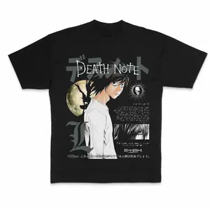 L Vintage Graphic Tees, Death Note Tshirt, Death Note Merch, Anime Clothing, Unisex Manga Anime Shirts Top Menswear Womenswear Streetwear Cotton Fashion Graphic Tee Black Style Green Soft Outfits Crewneck Sweatshirt Suit Casual Classic