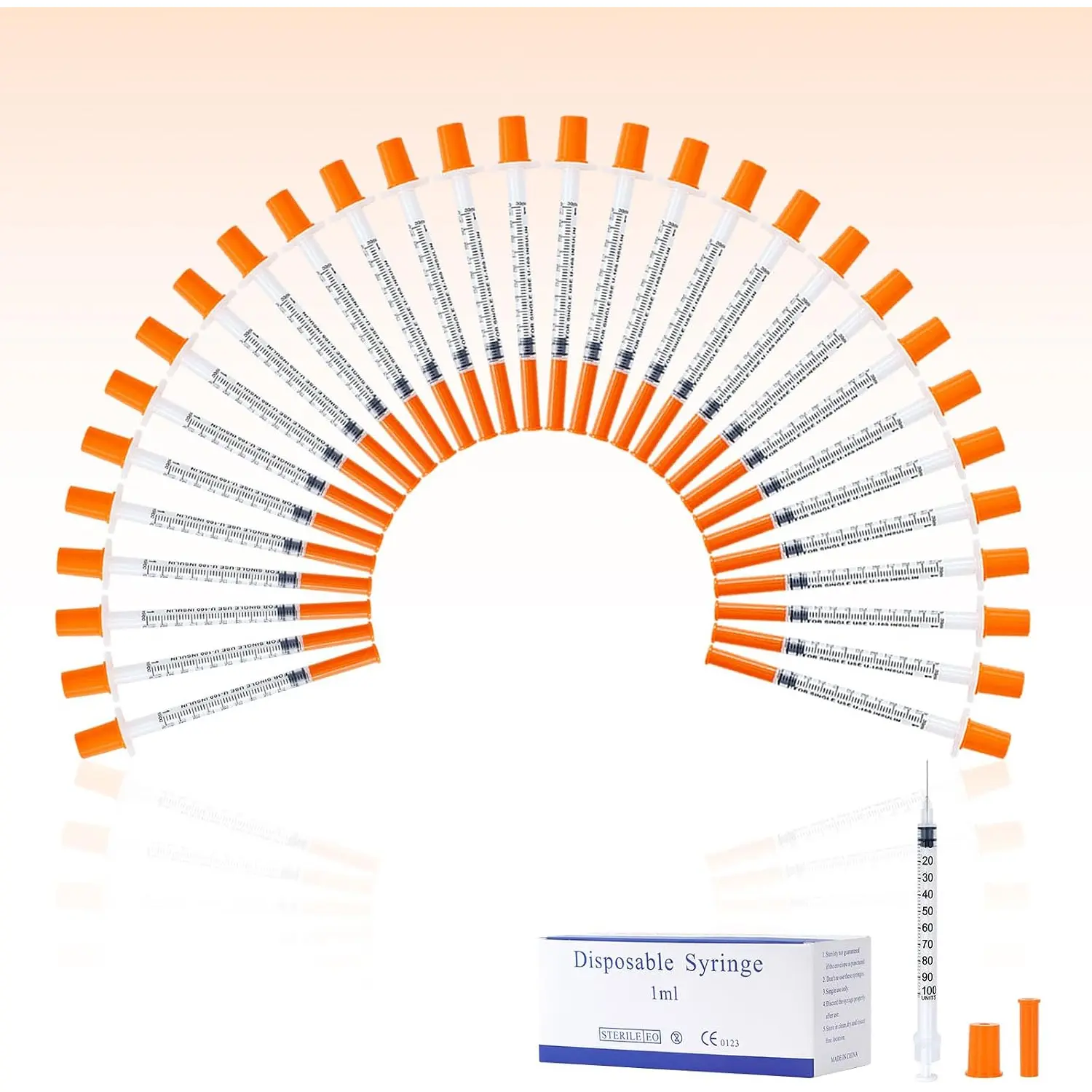 Disposable 1ml/cc 30G 5/16 Inch Insulin Syringe with Needle, Each Individually Wrapped Pack of 20(1cc-30G 5/16"-20 PACK)