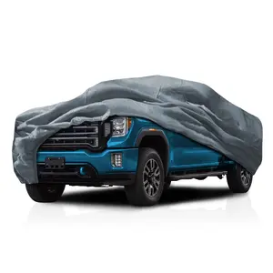 5 Layer Semi Custom Full-Size Truck Car Cover for GMC Sierra 1500 2018-2024 Double Cab Pickup 8.2 Feet Bed All Weather Protection Breathable Scratch, Dust, Snow Shield