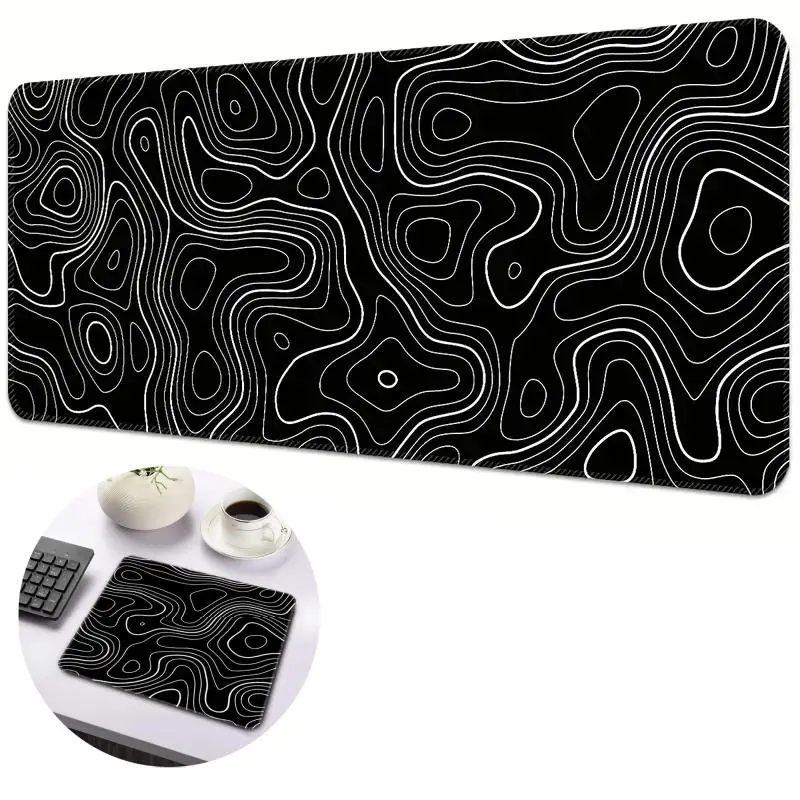Abstract Terrain Line Pattern Mouse Pad, 1 Count Simple Durable Non-slip Multiple Sizes Mouse Pad, Desk Mat, Mouse Pad for Home Office Dormitory