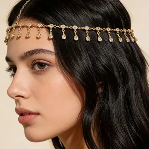 Women's Luxurious Bridal Head Chain Bead, Fashion Bohemian Wedding Accessory, Headpiece, Student Supplies, Girl Jewelry
