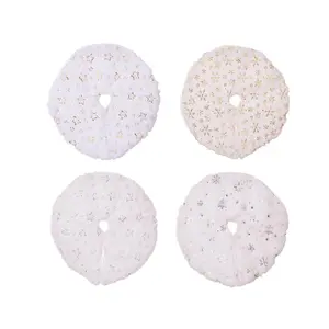 Mini Christmas Tree Skirts Floor Mat Household Carpet Ornaments Christmas Tree Collar for Party Supplies Xmas Tree Farmhouse Garden Decor