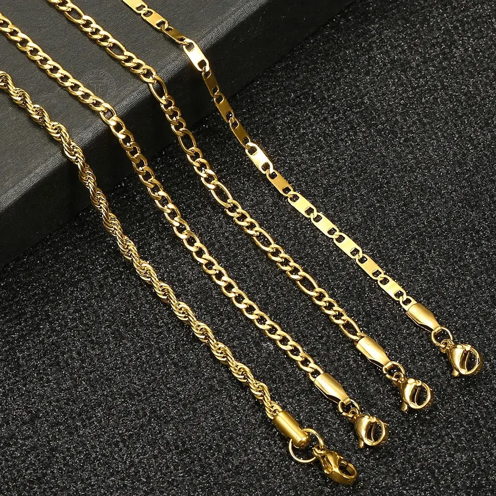 3mm Anklet for Men Women Stainless Steel Link Chain Rope Figaro Curb Link Chain 10inch Fashion Jewelry Gifts