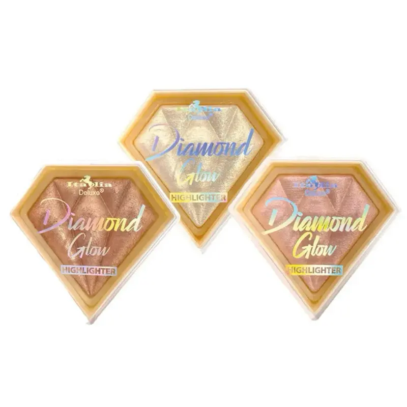 Italia Deluxe Diamond Glow Highlighter - Shimmering Highlighter in Diamond Shape for Radiant Skin Effect