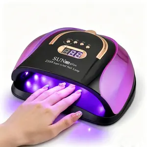Dauhor UV LED Nail Lamp for Gel Nails, 256W Power with 4 Timers Smart Sensor 30 LED Beads,  mirrored base, Removable Magnetic Base Ambient light curing gel nail polish, nail art tools and accessories for salons.