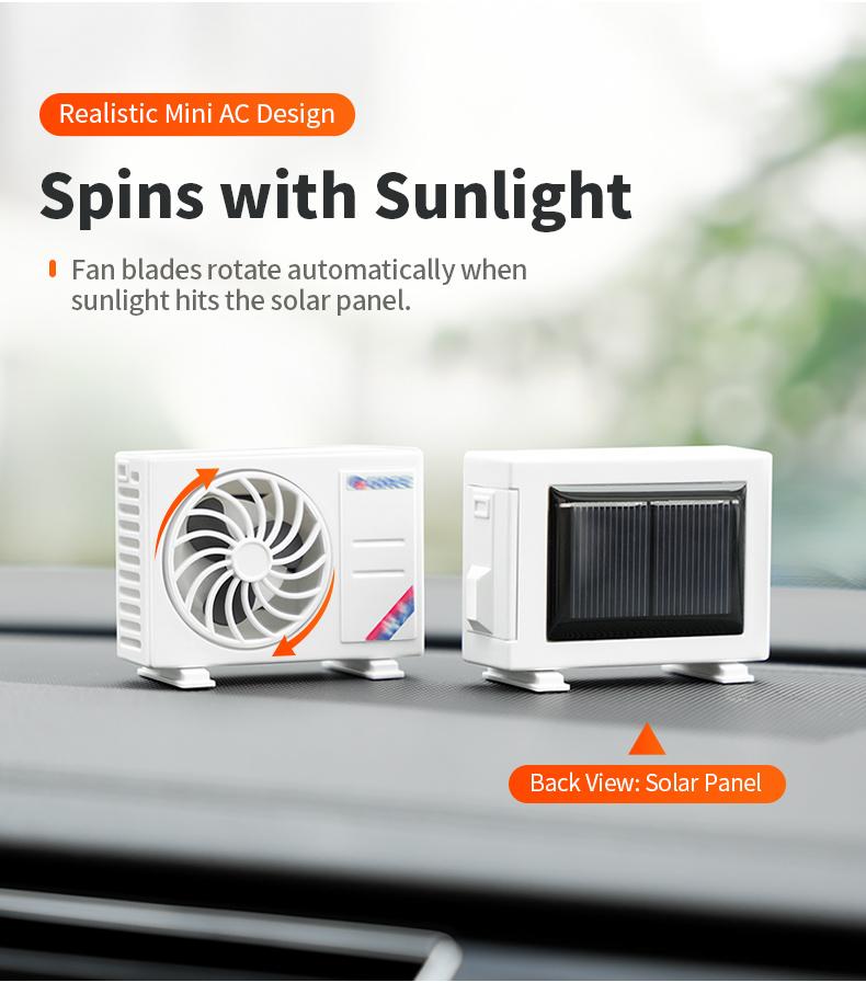 Car perfume air conditioner model, creative ornament, long-lasting fragrance, odor removal, vent outlet, solar-powered car interior aromatherapy