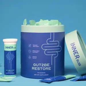 Gut2Be Restore: 2-step system for digestive health. Synbiotics + digestive enzymes and antioxidants for a healthy gut from within ($2.2 per serving)