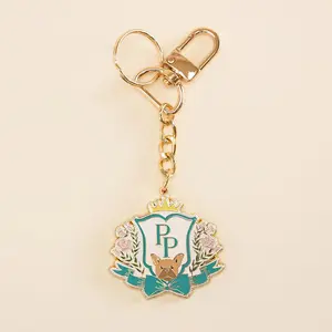 Posh Crest Frenchie Keychain