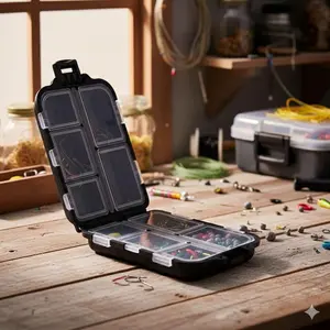 Multifunctional Portable Fishing Tackle Box, Waterproof & Shockproof Mini Gear Organizer for Spoons, Hooks, Lines, Baits, Outdoor Fishing Accessories Storage Case