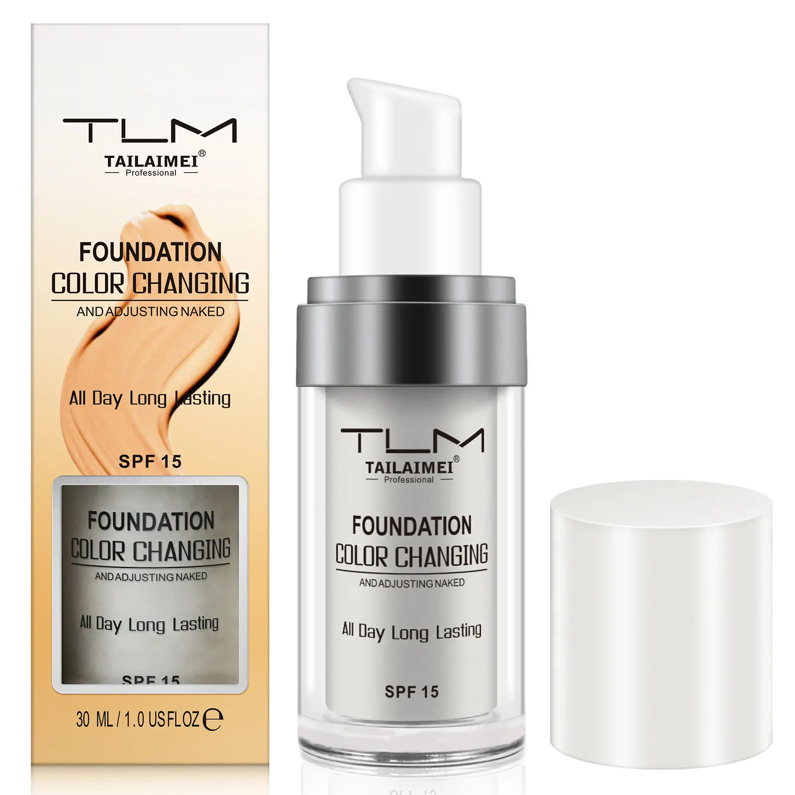 Foundation 30ml, Bionic Foundation Spectrum, Moisturizing, Hydrating Flawless Coverage Makeup, Night Skin Tone, Color Changing Women's Makeup, Long Lasting, Long Wear Foundation