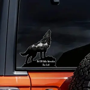 Wolf Pattern Car Sticker, Universal Car Sticker, Sticker For Cars, Truck Car Decal, Animal Art Stickers, Decorative Stickers For Car Windows, Car Bumpers, Trucks, Motorcycles, Skateboards