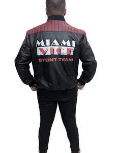 Fall Guy Ryan Gosling Miami Vice Stunt Team Bomber Real Leather Jacket Classic Menswear