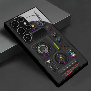 Luxury Transparent Tempered Glass Protective Phone Case for Samsung Galaxy S25/s24/s23 Fe/a54/a53/a16/a15/a13/a06/a03s Series, Stylish Print Design