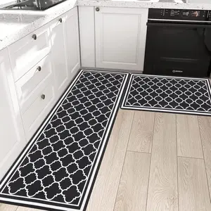 [Anti Fatigue Kitchen Mat] 2pcs Non-Slip Anti Fatigue Kitchen Floor Mat Sets | High Quality Kitchen Runner Mat Farmhouse Kitchen Rugs and Mats Comfort Standing Mat Cushioned Kitchen Floor Mats PVC Foam Kitchen Mats